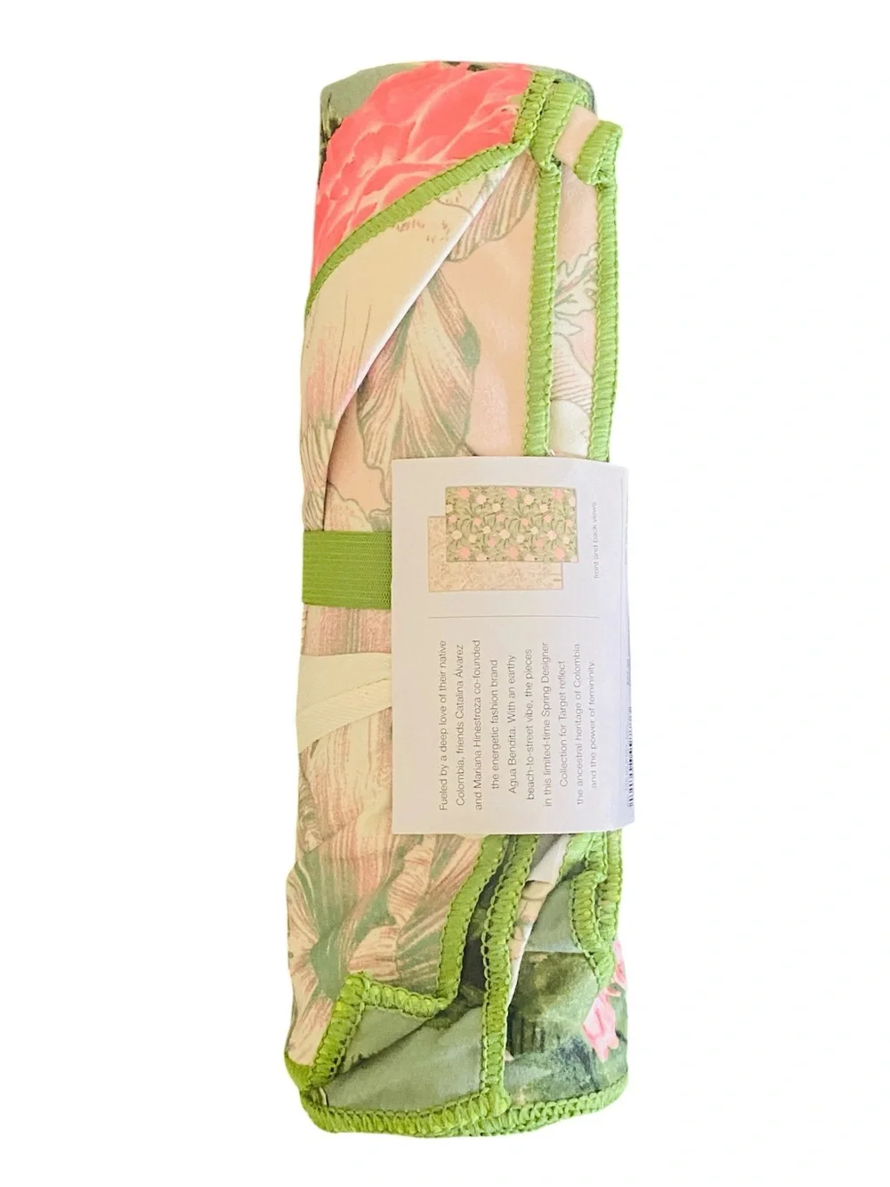 Agua Bendita x Target 72” x 40” Peony Floral Print Microfiber Beach Towel NWT